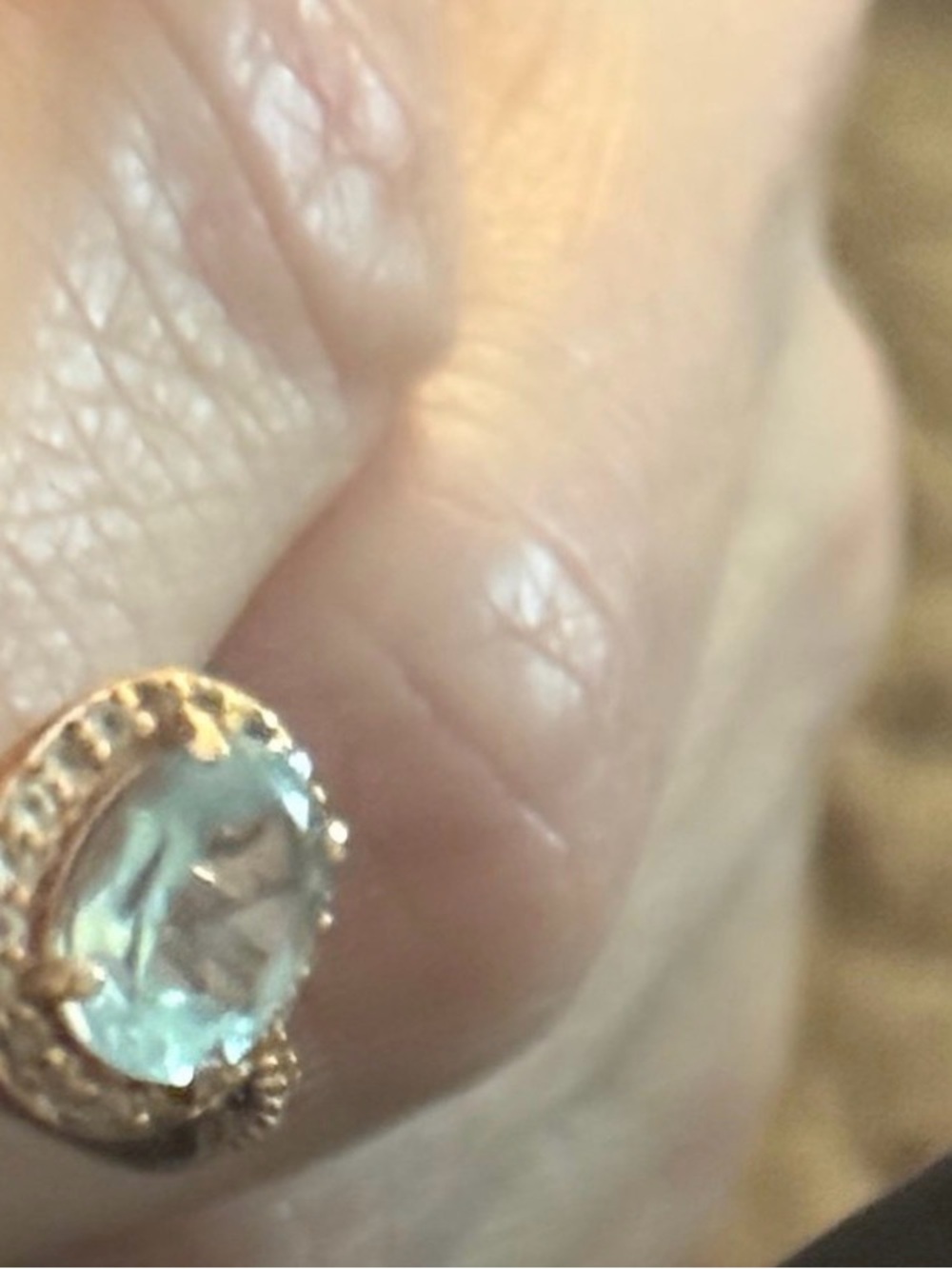 Jared Solid 10K 10Kt Rose Gold oval natural Aquamarine engagement wedding Ring - Picture 6 of 7